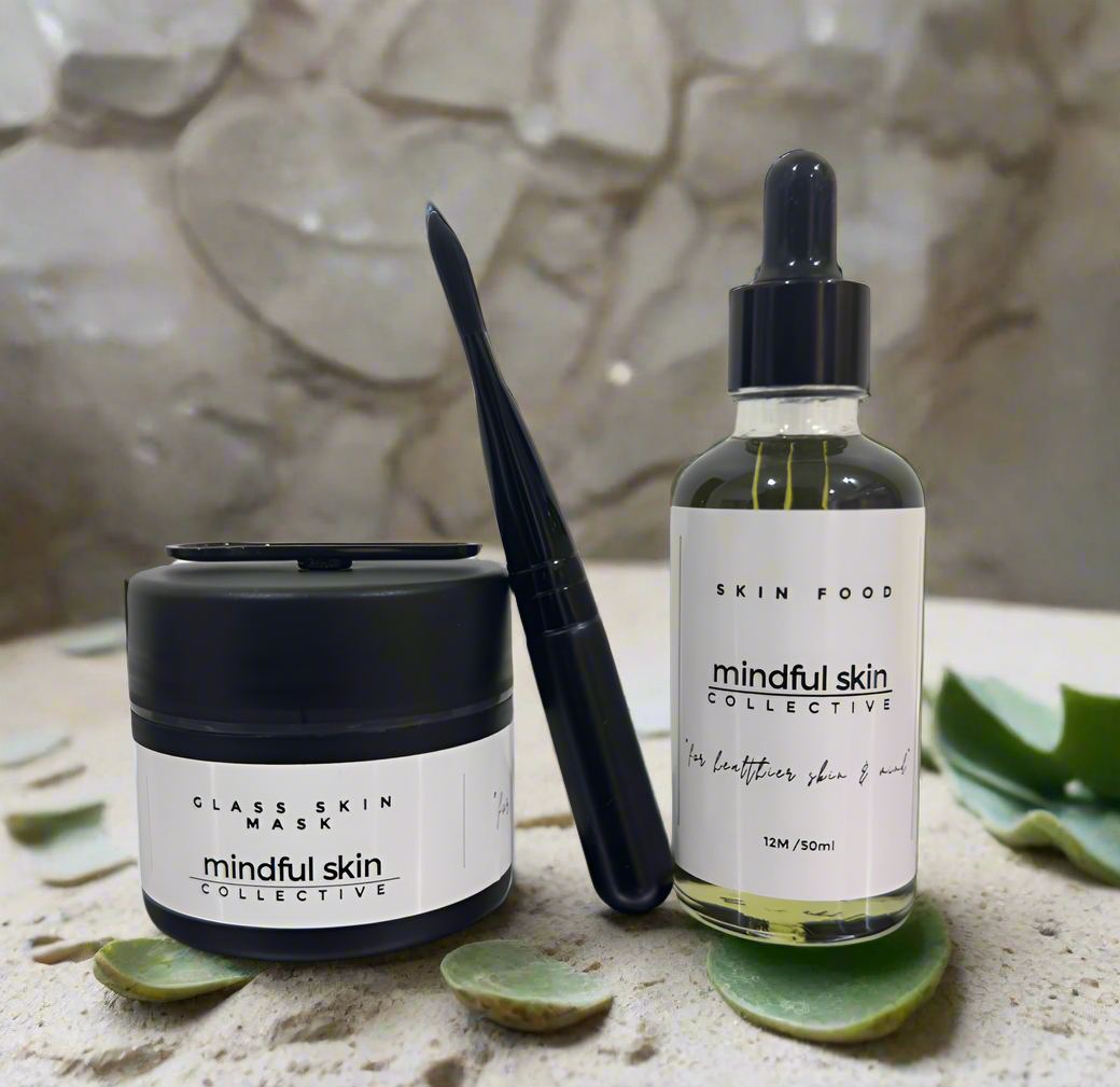 Glass skin mask and face oil
